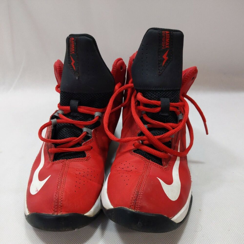 NIKE AIR MAX STUTTER STEP 2, 653754-600, RED/WHITE, YOUTH SIZE 5.5